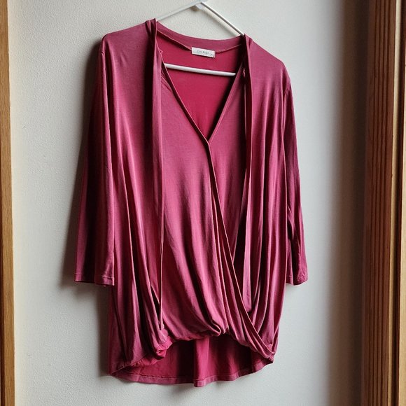 Cherish Mauve V-Neck Draped Jersey Size Medium - Picture 3 of 13